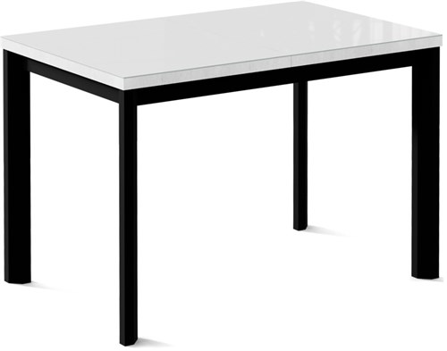 Стол обеденный Нагано, белое/белый цемент, ножки черные металл - фото 11066
