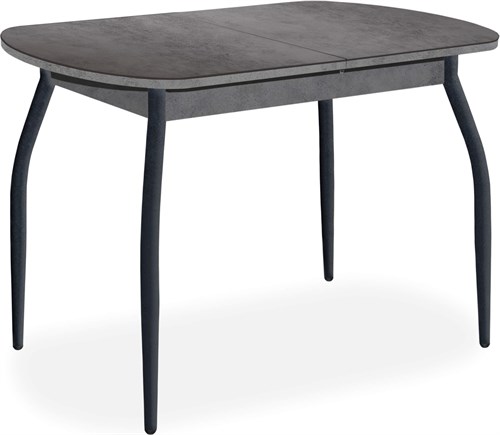 Стол с керамогранитом Портофино, Керамика Blend-Grigio/серый камень, ножки черные металл - фото 12528