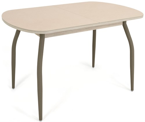 Стол с керамогранитом Портофино, Керамика Blend-Avorio /лофт, ножки мокко металл - фото 12556
