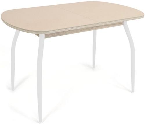 Стол с керамогранитом Портофино, Керамика Blend-Avorio /лофт, ножки белые металл - фото 12669