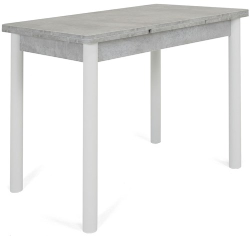 Стол кухонный Милан EVO, Светлый цемент, ножки белые металл - фото 13590