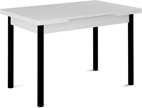 Стол кухонный Милан EVO, Белый цемент, ножки черные металл - фото 13643