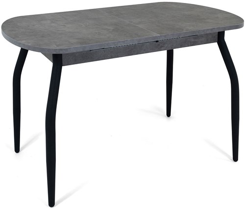 Стол кухонный Портофино, Серый камень, ножки черные металл - фото 14233