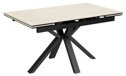 Стол Баден-2С керамика Cream Latte (крем латте) , нога 120Q черная - стол обеденный с керамогранитом - фото 20341