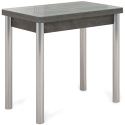 Стол кухонный Дакар-1 45х80 см серебро/серый камень ножки хром-лак