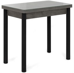 Стол кухонный Дакар-1 45х80 см серебро/серый камень ножки черные металл