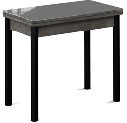 Стол кухонный Дакар-1 45х80 см серебро без рисунка/серый камень ножки черные металл