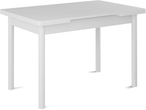 Стол со стеклом Милан EVO, Стекло белое/белое, ножки белые металл