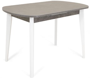 Стол с керамогранитом Портофино, Керамика Blend-Grigio/серый камень, ножки деревянные белые