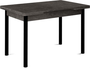 Стол кухонный Милан EVO, Серый камень, ножки черные металл