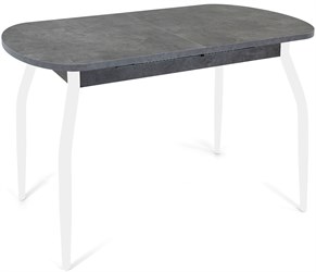 Стол кухонный Портофино, Серый камень, ножки белые металл