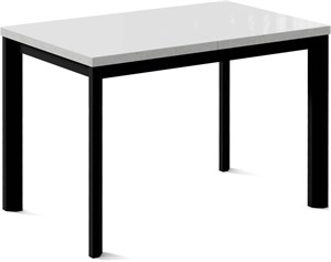 Стол обеденный Нагано, белое/светлый цемент, ножки черные металл