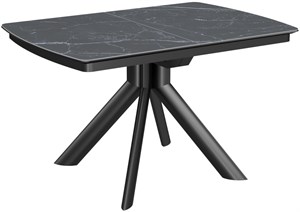 Стол с керамогранитом Атланта 3C/E, керамика Black Marble (черный мрамор) , ножки черные