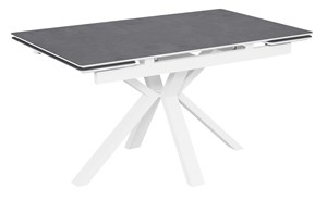 Стол Баден-1С керамика Carbon , нога 120Q белая - стол обеденный с керамогранитом