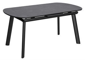 Обеденный стол Шамони, керамика Carbon, ножки черные