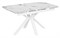 Стол Баден-1С керамика Champagne (мрамор шампань) , нога 120Q белая - стол обеденный с керамогранитом - фото 20380